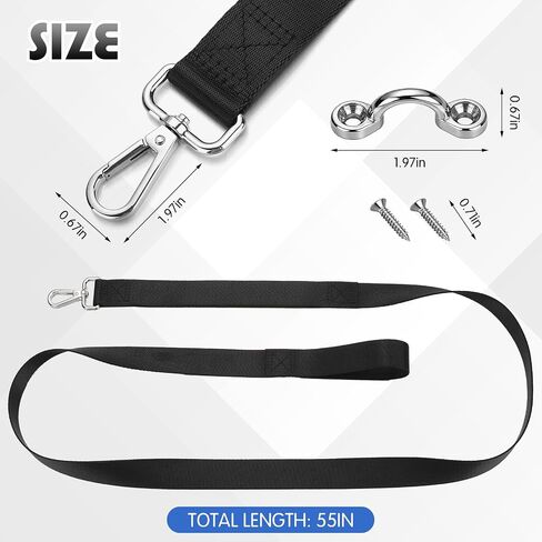 SATINIOR Pontoon Ladder Pull up Strap with Stainless Steel Buckle - 55x1 Inch High-Strength 4500 lb Tensile Strength Pull Rope Polyester Webbing Lifetime Durable Stitching and Stainless Steel Fitting in Kuwait