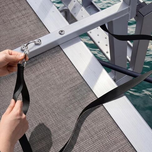 SATINIOR Pontoon Ladder Pull up Strap with Stainless Steel Buckle - 55x1 Inch High-Strength 4500 lb Tensile Strength Pull Rope Polyester Webbing Lifetime Durable Stitching and Stainless Steel Fitting in Kuwait