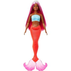 Barbie Mermaid Dolls with Fantasy Hair and Headband Accessories, Mermaid Toys with Shell-Inspired Bodices and Colorful Tails