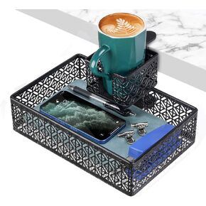 Under Desk Drawer Organizer Clip-on Cup Holder Under Desk Storage Drawers Rotated Under Table Drawer for Desk Organizer Clamp Phone Holder Paper Drawer (Black)