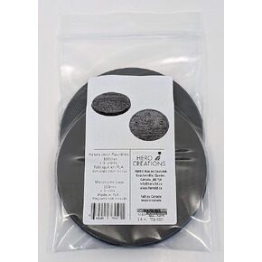 HERO Creations Miniature 3 Plastic Gray Bases 100 mm -4 inch - Circular, Gargantuan Figurine Size, for Roleplaying Game - Tabletop - Wargames Tables