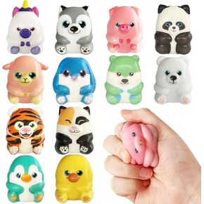 12 Pack Party Favors Filled with Squishy Toys,Soft Cute Slow Rising Squeeze Toys,Jumbo Animals Stress Relief Squishies Toys for Pinata Stuffers,Carnival Prizes,Birthday Gifts,Goodie Bags Stuffers