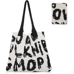 XZQTIVE Crochet Tote Bag for Women Mesh Beach bag for Summer Vacation Aesthetic Hobo Knit Shoulder Bag