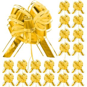 20 Pcs 7 Inch Large Pull Bows, Blue Organza Bows for Gift Wrapping, Gift Baskets, Presents, Gift Wrap Ribbon Bows for Flower Decorations, Wedding Decor, Wine Bottle Decor, Front Door Wreath