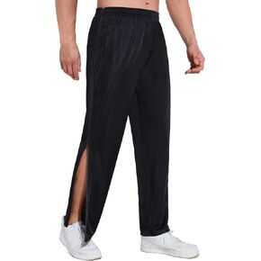 Tear Away Pants for Men Side Zippers Mens Sweatpants with Pockets for Basketball Knee/Leg Post-Surgery