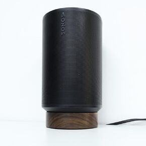 Wooden Desk Stand for Sonos Era 100 Desktop Speaker Stand Holder - Sonos Era 100 Stand for Table, The stand can store The power cord to make The desktop clean.