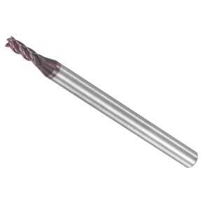 CoCud Square Nose End Mill, 2.5mm x 8mm Cutting 4mm Shank, AlTiN Coated M30 Micro Grain Carbide 4 Flutes CNC Router Bits - (Applications: for Milling Stainless Steel Hardened Steel)