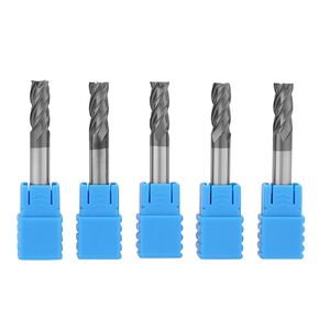 CNC End Mill Set, Carbide Tungsten Steel 4 Fultes Milling Cutter, Bits Rotary Bits Tool Straight Shank, 6mm End Mill Set Widely Used for Milling Holes, Grooves and Edges On Plates, 5 Pcs