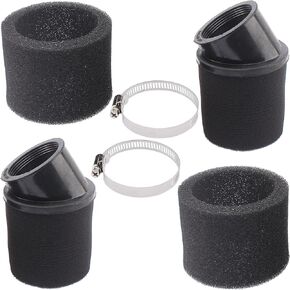 2Pcs Universal 48mm 49mm 50mm Angled Double Foam Pod Performance Filter Cleaner 50cc 70cc 90cc 110cc 125cc Motorcycle ATV Quad Scooter Go Kart Moped Pit Dirt Racing Super Mini Bike Yamaha