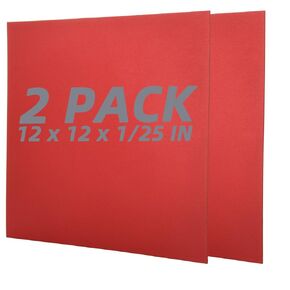 2 Pcs 5052 12 x 12 x 1/25 Inch Anodized Aluminum Sheet, Red Anodized Aluminum Metal Plates for Laser Engraving, Decorative Aluminum Sheet Plate for Crafting, House Decoration