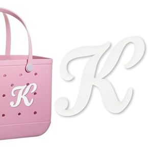 PLLCJB Letter Charms Compatible with Bogg Bag,Alphabet Initial Large Size Letters Inserted Decor Charm for Rubber Beach Tote Bag Accessories