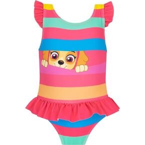Paw Patrol Bathing Suit | Skye Swimsuit for Girls | Striped One Piece Swimsuit