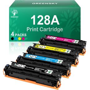 GREENSKY Compatible Toner Cartridge Replacement for HP 128A CE320A CE321A CE322A CE323A for HP Laserjet Pro CM1415fn CM1415fnw CP1525n CP1525nw Printer (Black Cyan Yellow Magenta, 4-Pack)