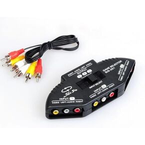 AV SWITCHER AV Switch 3 Way Outlets Converter Port Splitter RCA Audio Video AV Switch Box Game Selector (3 in 1 Out) for TV