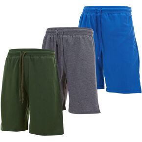 DARESAY Athletic Shorts for Men - Premium French Terry Men's Shorts, Gym Shorts for Men w/Pockets, Drawstring Closure, 3-Pk