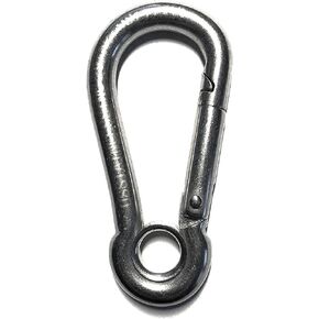 US STAINLESS Stainless Steel 316 Spring Hook with Eyelet Carabiner 9/32" (7mm) Marine Grade