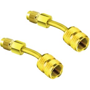 محول R410A 5/16 بوصة SAE أنثى و1/4 بوصة ذكر وصلة سريعة بزاوية شحن محول فراغ موصل R410A مع نظام تقسيم صغير كشتبان in Kuwait