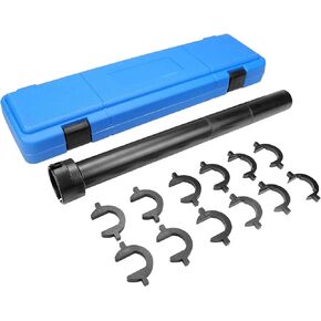FEXON - 13 Piece Master Inner Tie Rod Tool Set, Remove & Install Tie Rods in Cars, Pickups, and SUVs, Includes 12 Crowfoot Adapters & 1/2 Inch Drive Tube Includes Storage Case