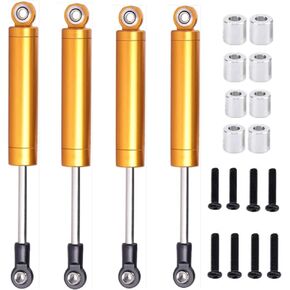 Alloy 112mm Internal Spring Shock Absorber Damper for Rc Car 1/10 Crawler Truck Hpi Hsp Rc4wd Losi Axial Hop-Up Parts 4PCS/Set (Yellow)