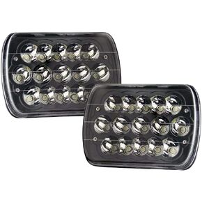 Black Pair 45w 7x6 5x7 Inch Headlights 6052 6054 H5054 H6054 Hi/Low Sealed Beam Replacement Compatible With Chevy Express Cargo Van 1500 2500 3500 Jeep Toyota Pickup Dodge Ford F250 E350