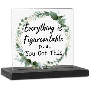 Positive Thought Motivational Desk Decor Sign Gifts for Women Men Coworkers Friend, The Best is yet to Come Affirmation Gift for Daughter Office School Bedroom Home Decoration Plaque TZJ30