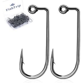 FishTrip 90-Degree Jig Hooks Fishing Aberdeen Long Shank Hook Jig Maker for Freshwater Saltwater Fly Tying