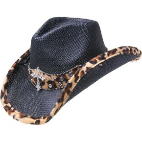 Peter Grimm Ltd Unisex Winslow Straw Cowboy Hat Black One Size