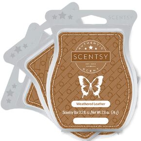Weathered Leather Scentsy Wickless Candle Tart Bar 3 Pack