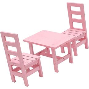 SM SunniMix 1/6 Doll Furniture, Wooden Square Chairs 3pcs/Set, Dollhouse Dining Room Living Room Decor, 12inch Doll Furnishings Model Toy, Pink in Saudi Arabia