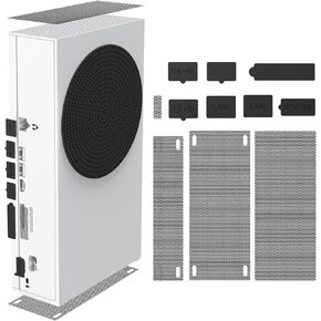 for Xbox Series S Dust Filter Kit, with 4 Vent Dust Filter Cover, 8 Silicone Dust Plugs, Top Case Ven Dust Filter Cover Compatible for Xbox Series S Accessories, Easy to Install