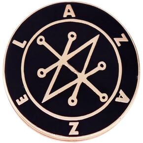 Sigil of Azazel Symbol Summon Demon Devil Satan Seal of Saturn Satanism Magic Ritual Witch Occult Supernatural TV Show Fantasy Horror Drama Magic Family Business Saving People Hunting Things 1.1" Enamel Pin Badge