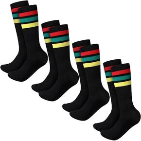 Cutecrop 4 Pair Juneteenth Socks Black History Month Socks for Men African Flag Funny Crew Socks Dress Socks June 19th Gift