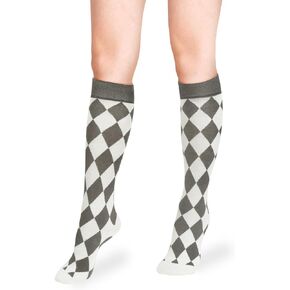 Violet Mist Funny Argyle Knee High Socks for Women Girls Novelty Colorful Argyle Patterned Knee High Tube Athletic Socks Gift