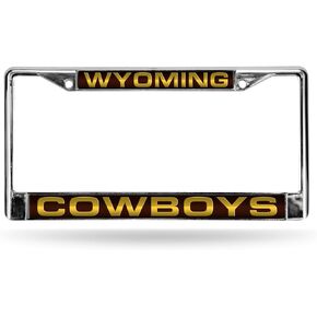 إطار لوحة ترخيص من الكروم من Rico Industries Wyoming Cowboys