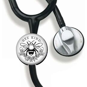 Bee Kind Stethoscope Tag Personalized,Nurse Doctor Stethoscope ID Tag Customized, Medical Stethoscope Name Tag with Writable Surface-Black
