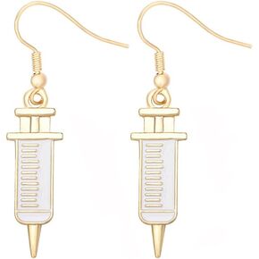 MANZHEN Stethoscope Syringe Dangle Earrings for Doctor Nurse Medical Students Gift in Kuwait