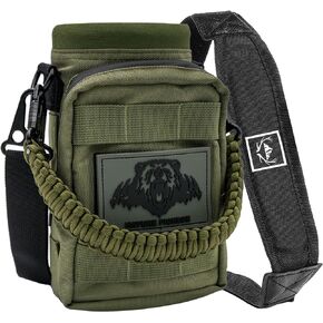 NATURE PIONEOR 32 oz Tactical Water Bottle Pouch, Multi-Function Tactical Water Bottle Bag with Adjustable Shoulder Strap, Molle Water Bottle Holder