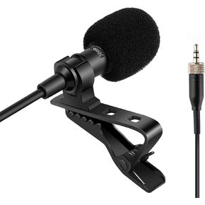 Sujeetec Lavalier Microphone Lapel Microphone Compatible with Sennheiser Wireless Transmitter - Unidirectional Condenser Mic – 3.5mm Screw Lock Plug