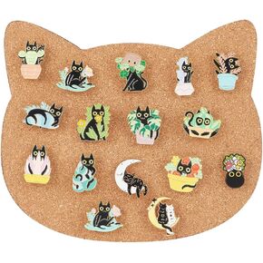 BENECREAT Pin Board Square Cork Board, 0.8inch Thick Bulletin Display Board Wall Mounted Cork Board for Brooch Pin Storage, Office Home Festival Wedding Decor, 7.8x7.8inch