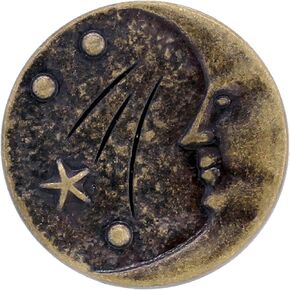 Bezelry 12 Pieces Starry Night Man in The Moon Metal Shank Buttons. 20mm (3/4 inch) (Antique Copper) in Kuwait