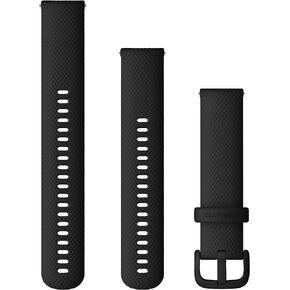 Garmin Quick Release 20 Watch Band, Black Silicone and Hardware, (010-13021-03)