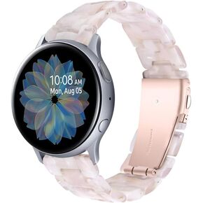 أربطة من الراتنج متوافقة مع Garmin Venu 2 Plus/Venu SQ، شريط 20 مم لـ Venu 2 Plus للنساء والرجال (زهرة وردية) لا تناسب Venu 2/2S