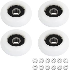 Made from Solid Engineering Plastic for Total Gym Wheels/Rollers 2000, 3000, 3000 XL, and a Few Very Early XL, Platinum Plus, Pro, Supra and Many Others Set of 4 (White)