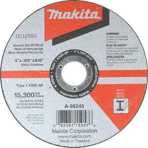 Makita A-98245 4" x 3/32" x 5/8" Cut-off Wheel in Metal