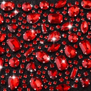 172 Pieces Glass Sew On Rhinestone,Claw Flatback Crystal Large Rhinestones Metal Prong Setting Rhinestones Sew On Gems for Crafting, Jewelry, Clothes, Costume, Shoes, Belt, Dress, Garments