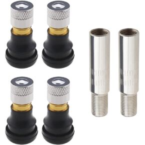eMagTech 4PCS Scooter Tubeless Valves & 2PCS Valve Stem Extenders Compatible with Ninebot MAX G30 Compatible with Xiaomi M365 and M365 Pro Scooter