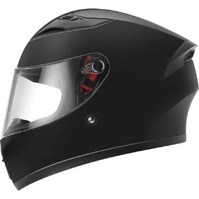 YEMA Motorcycle Street Bike Full Face DOT Helmet YM-832 with Removable Neck Scarf for Men and Women