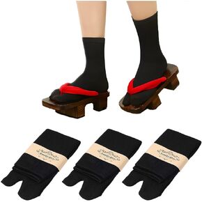 3 Pairs Japan Tabi Socks, Flip Flop Split Toe Socks,Geta Samurai Socks for Men Women