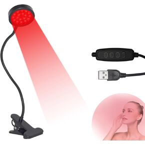 Red Light Therapy for Face and Body, 18 LEDs 660nm Red and 850nm Near Infrared LED Red Light Therapy Light with Angle Adjustable and Clip, Suitable for Body at Home Skin Care Pain Relief