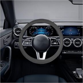 Car Silicone Steering Wheel Cover, Soft Anti-Slip Auto Steering Wheel Protector Fit 14 Inch, Universal Vehicle Interior Accessories for Cars, SUVs, Trucks, and Vans (Black)